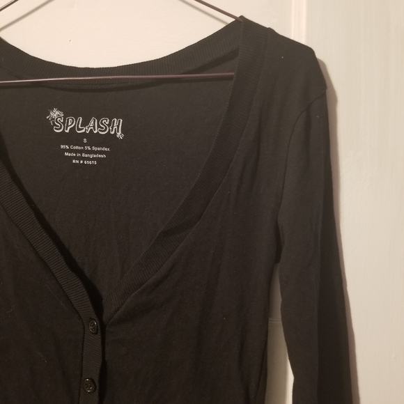 Black Buttoned Cardigan by Splash - Picture 2 of 5